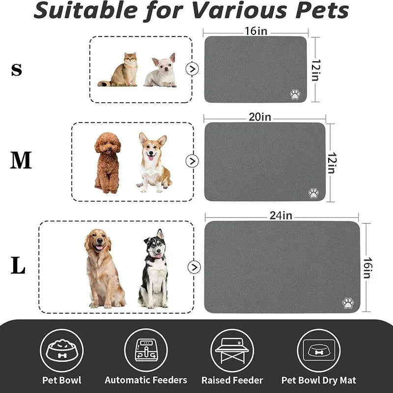 Absorbent Quick-Dry Feeding Mat for Dogs and Cats - view 4
