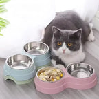 Stainless Steel Double Bowl Feeder for Dogs and Cats - view 2
