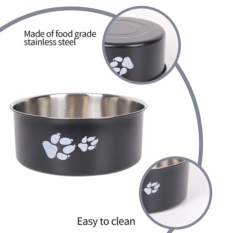 Cartoon Print Stainless Steel Pet Bowl for Dogs and Cats - view 3