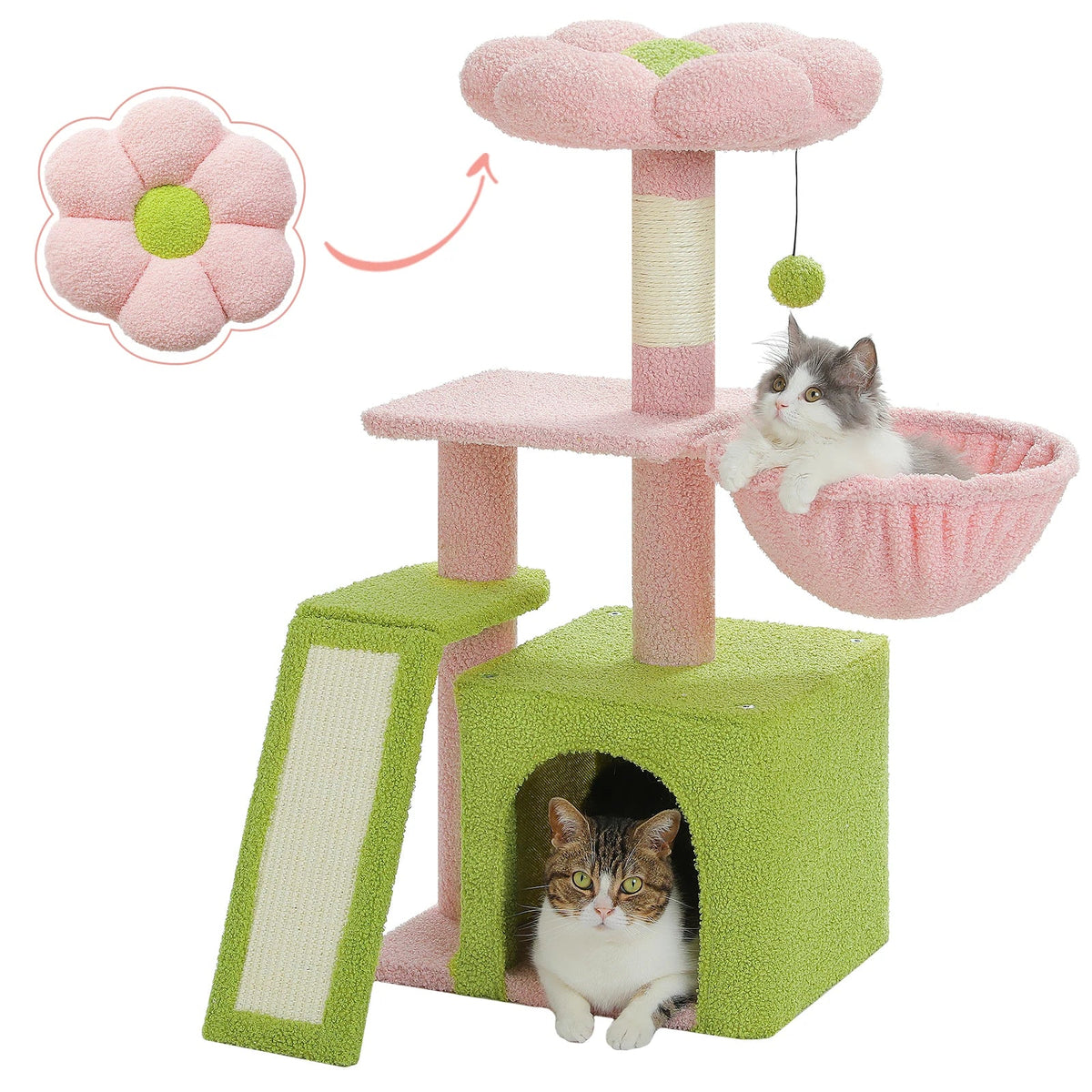 Small Cat Tree with Sisal Scratching Post and Condo - view 19