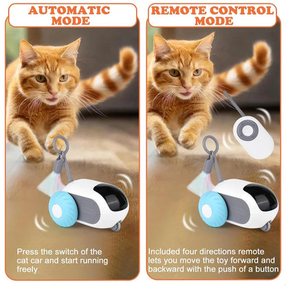 Smart Moving Remote Controlled Cat Toy 2 Modes Automatic Toy Car for Cats Dogs Interactive Playing Kitten Training Pet Supplies