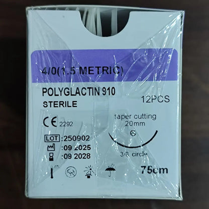 Pet animal absorbable suture, needle surgical suture, veterinary specific 2-0 suture, PGA 910 cat and dog suture