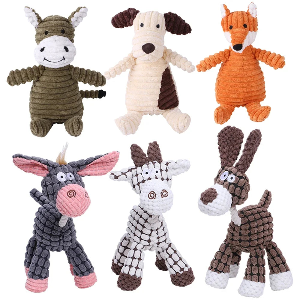 Corduroy Plush Squeaky Dog Toy