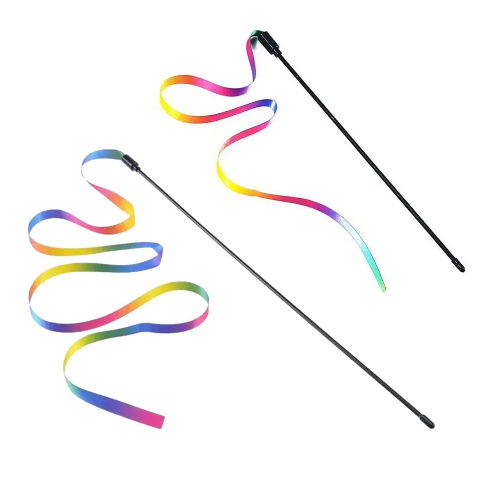 Rainbow Ribbon Cat Teaser Wand Toy - view 6
