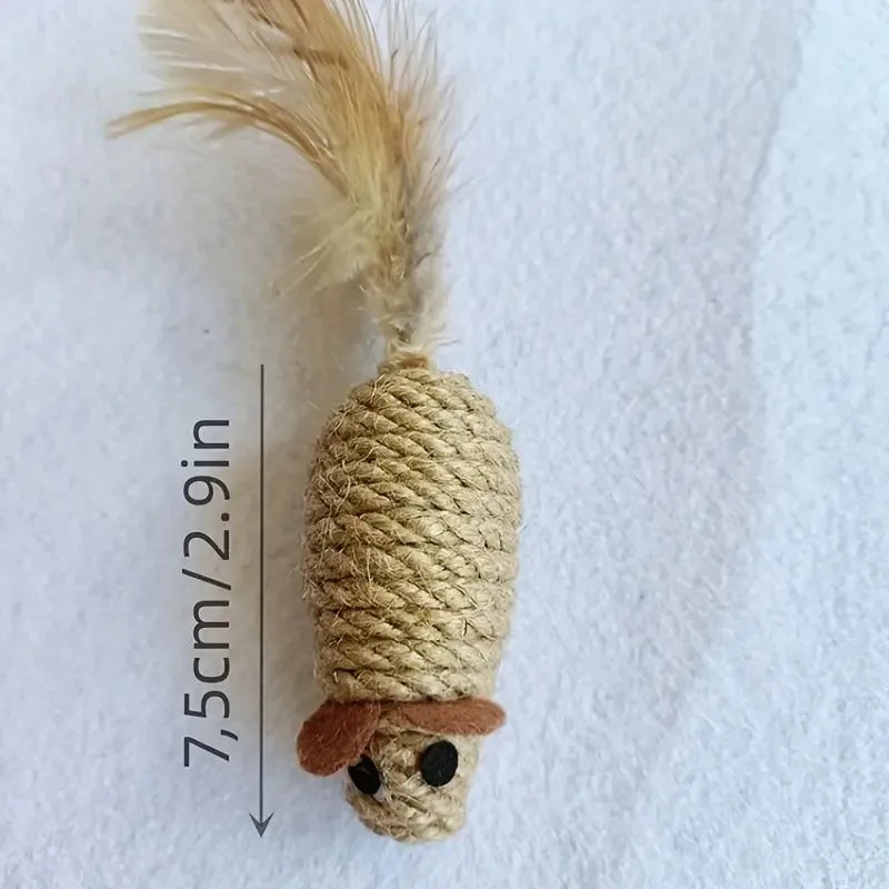Sisal Mouse Cat Toys, 1/4 Pack - view 7