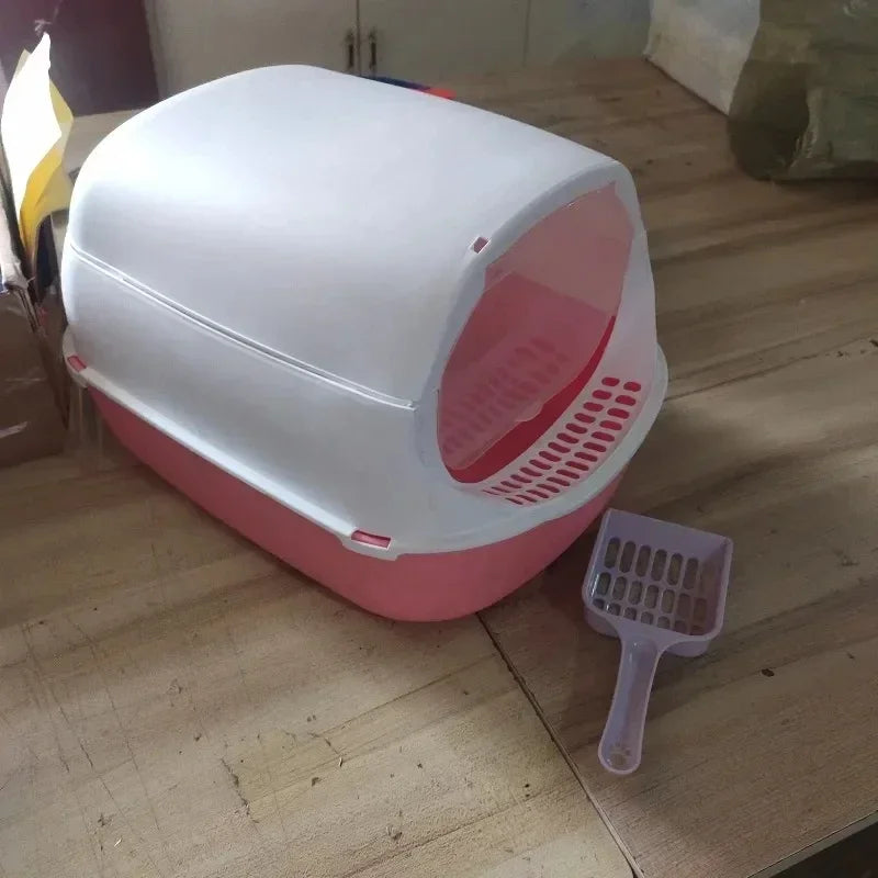 Semi-Enclosed Splashproof Cat Litter Box
