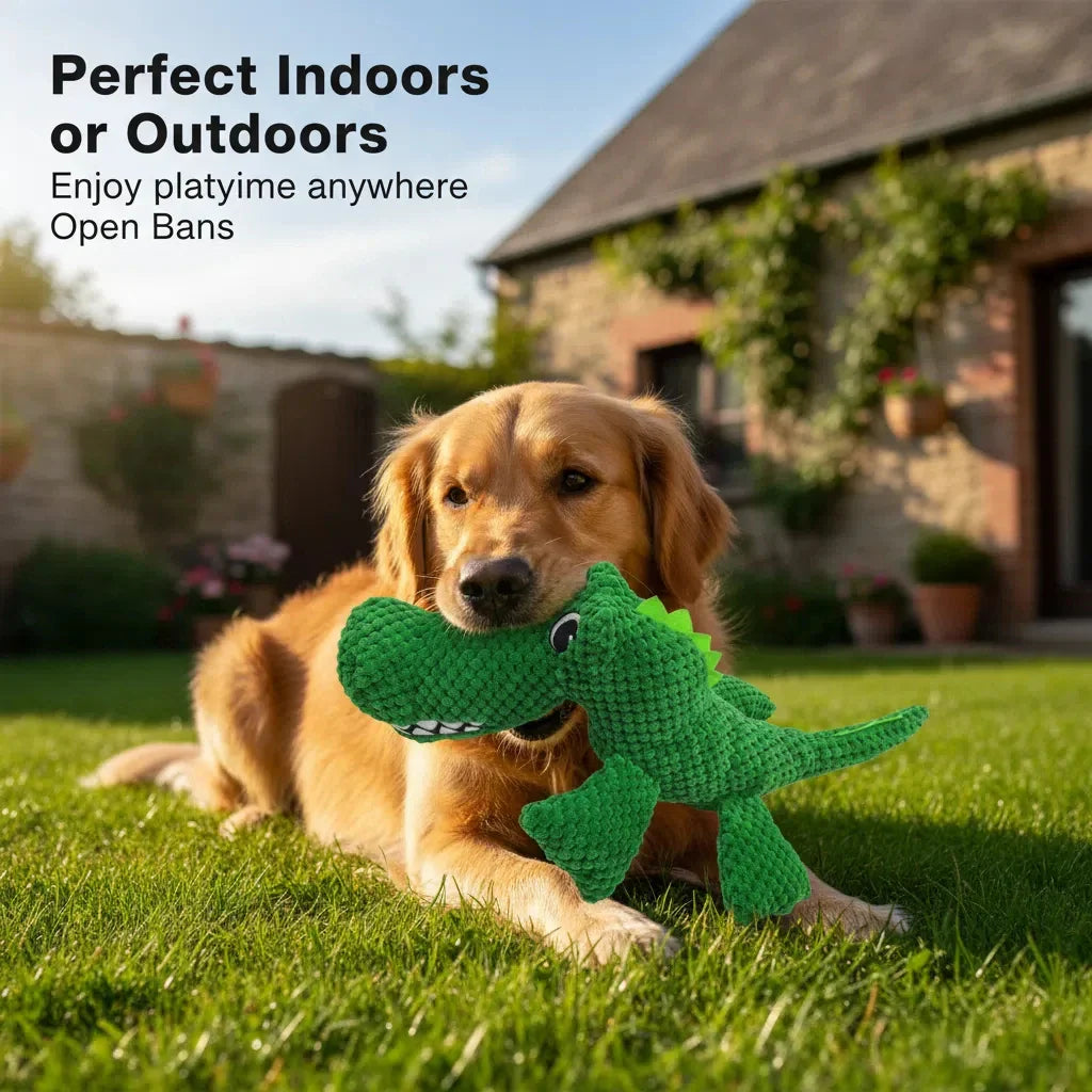 Large Squeaky Plush Crocodile Dog Toy - view 4