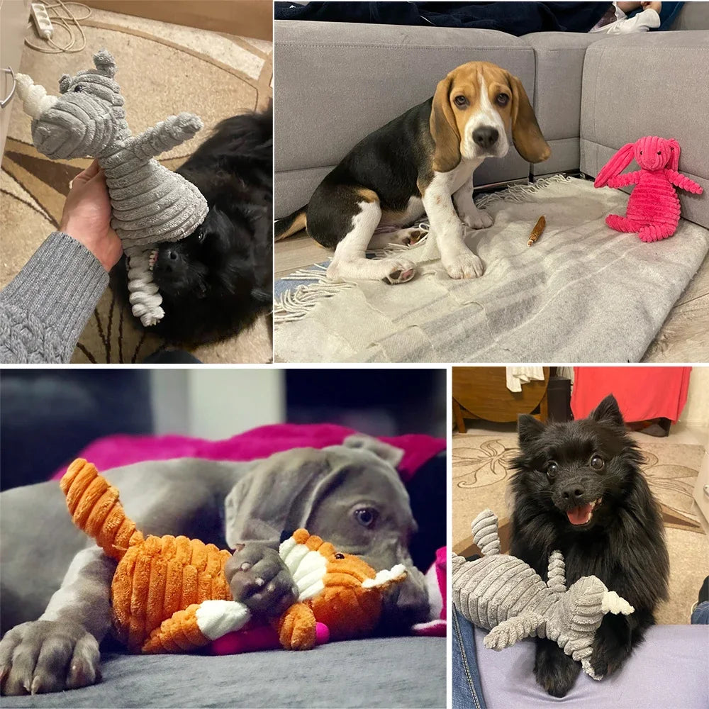 Corduroy Plush Squeaky Dog Toy
