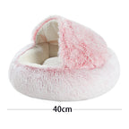 Round Plush Cave Bed with Cover for Cats and Small Dogs - view 6