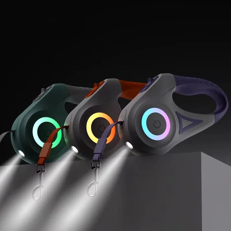5m Retractable Dog Leash with LED Flashlight