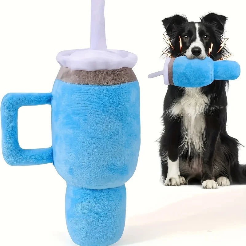 Squeaky Plush Cup Dog Toy for Large Breeds - view 7