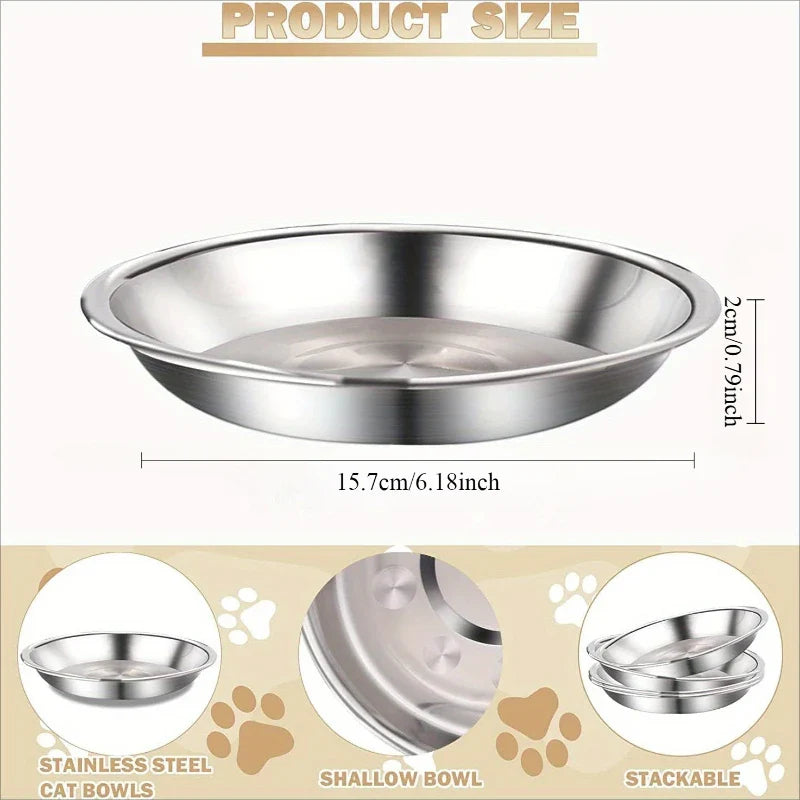 Non-Slip Low-Profile Stainless Steel Cat Bowls, 2/6 Pack - view 3