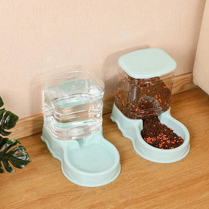 Pet automatic feeder cat drinking water bowl cat bowl dog bowl 3.8L large capacity grain storage barrel pet supplies