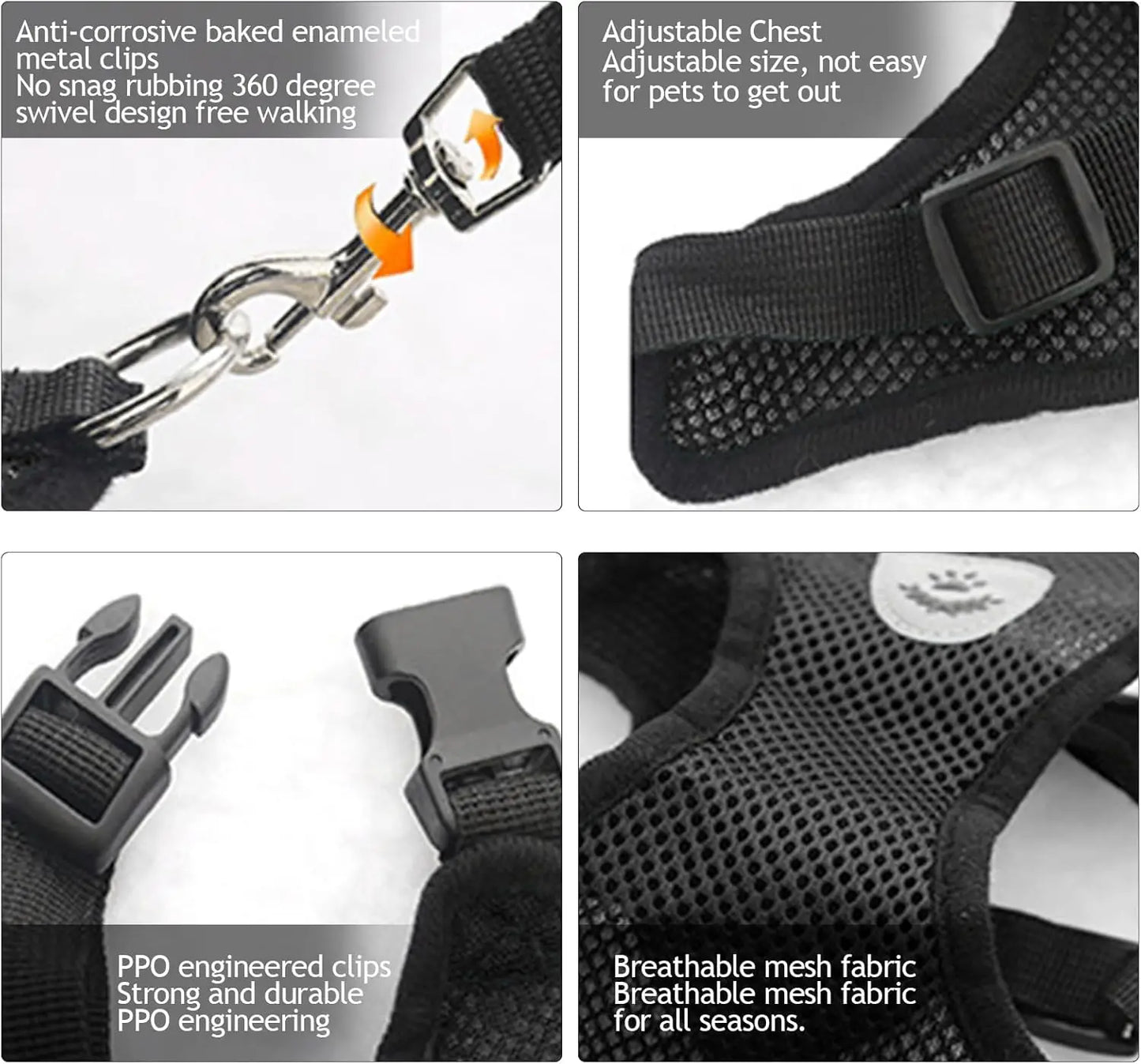 Cat Harness Vest Walking Lead Leash For Puppy Dogs Collar Polyester Adjustable Mesh Dog Harness For Small Medium Pet Accessories