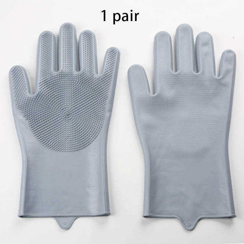 2Pcs Pet Grooming Cleaning Gloves Dog Massage Bathing Cleaning Glove Soft Silicone Hair Removal Glove Hand Skin Protection Glove