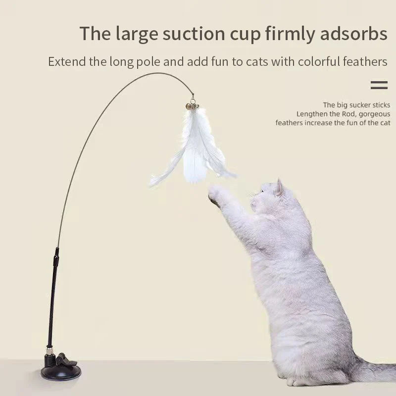 Hands-Free Suction Cup Bird Feather Cat Wand Toy - view 6