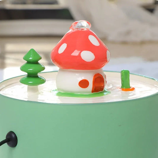 Auto Drinking Fountain for Cat Water Ceramic Filter Pet Mushroom Electric Dispenser Kitten Drinkers Bowl Pump USB Charge