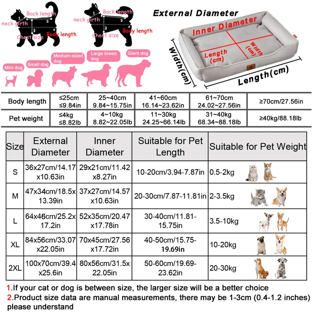 Bite-Resistant Waterproof Square Dog Bed for Large Dogs - view 5