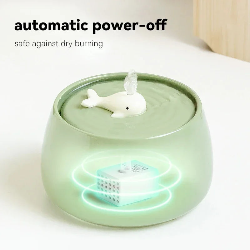 Ceramic Cat Water Fountain with Filter, 1.3L USB - view 5