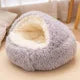 Round Plush Pet Bed with Removable Cover