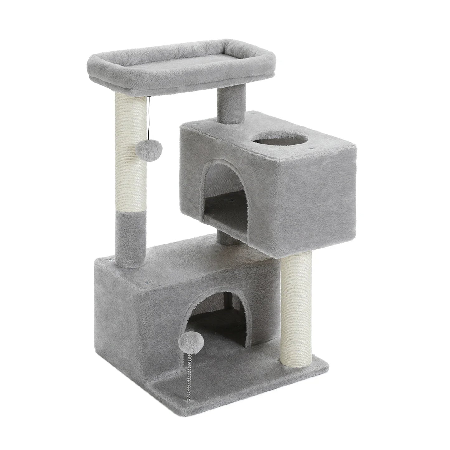 Small Cat Tree Cat Tower with Natural Sisal Scratching Post,Spacious Top Perch,Privite Cat Condo Perfect for Indoor Cats,Cat Toy