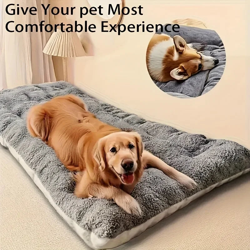 Extra-Large Thick Plush Crate Mat Bed for Dogs