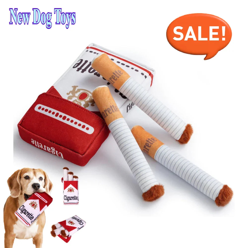 Giggling Plush Cigarette Chew Toy for Dogs