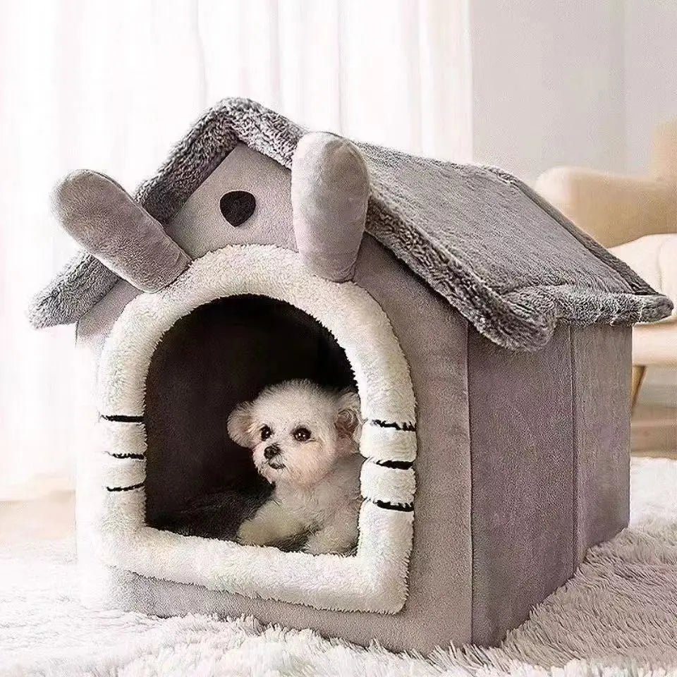 All-Season Washable Dog House Bed for Small Dogs