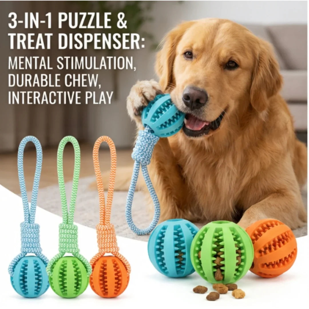 Braided Rope Treat Ball Chew Toy for Dogs - view 3