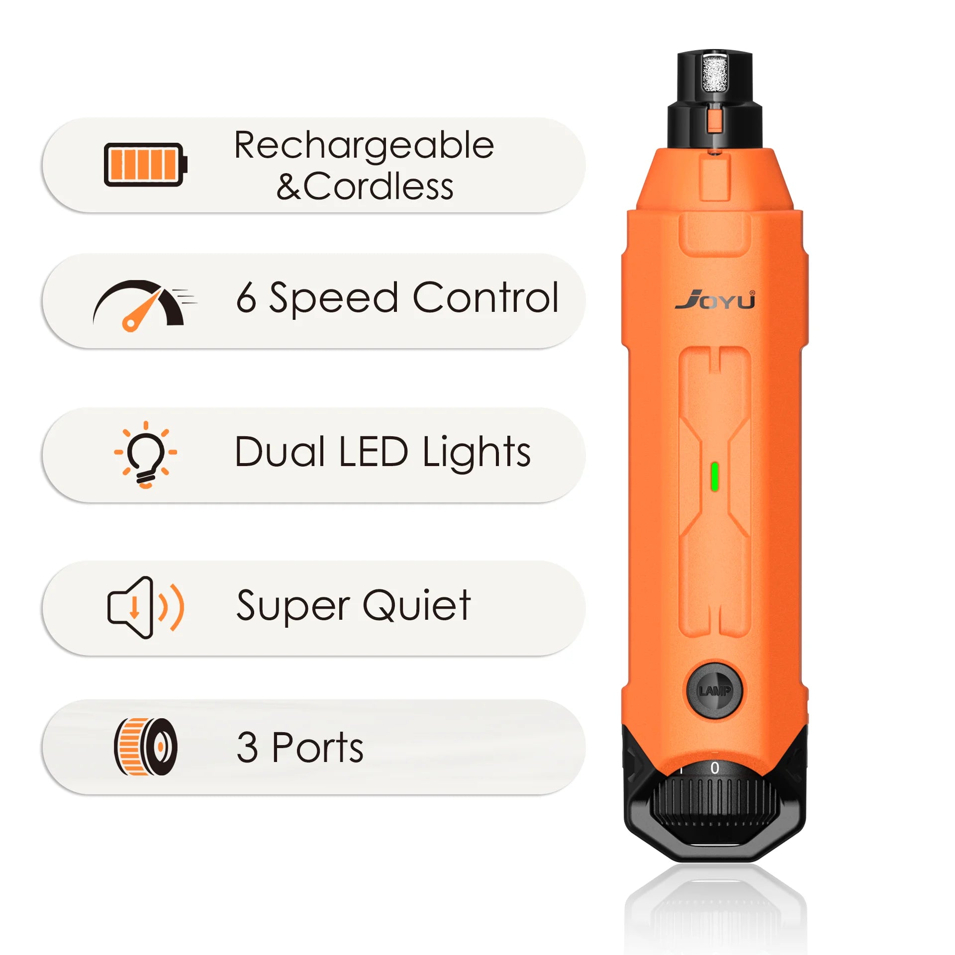6-Speed Rechargeable Dog Nail Grinder