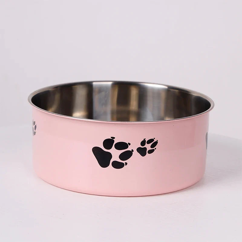 Cartoon Print Stainless Steel Pet Bowl for Dogs and Cats - view 4