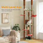 Floor-to-Ceiling Cat Tree with Hammock and Scratching Posts - view 3