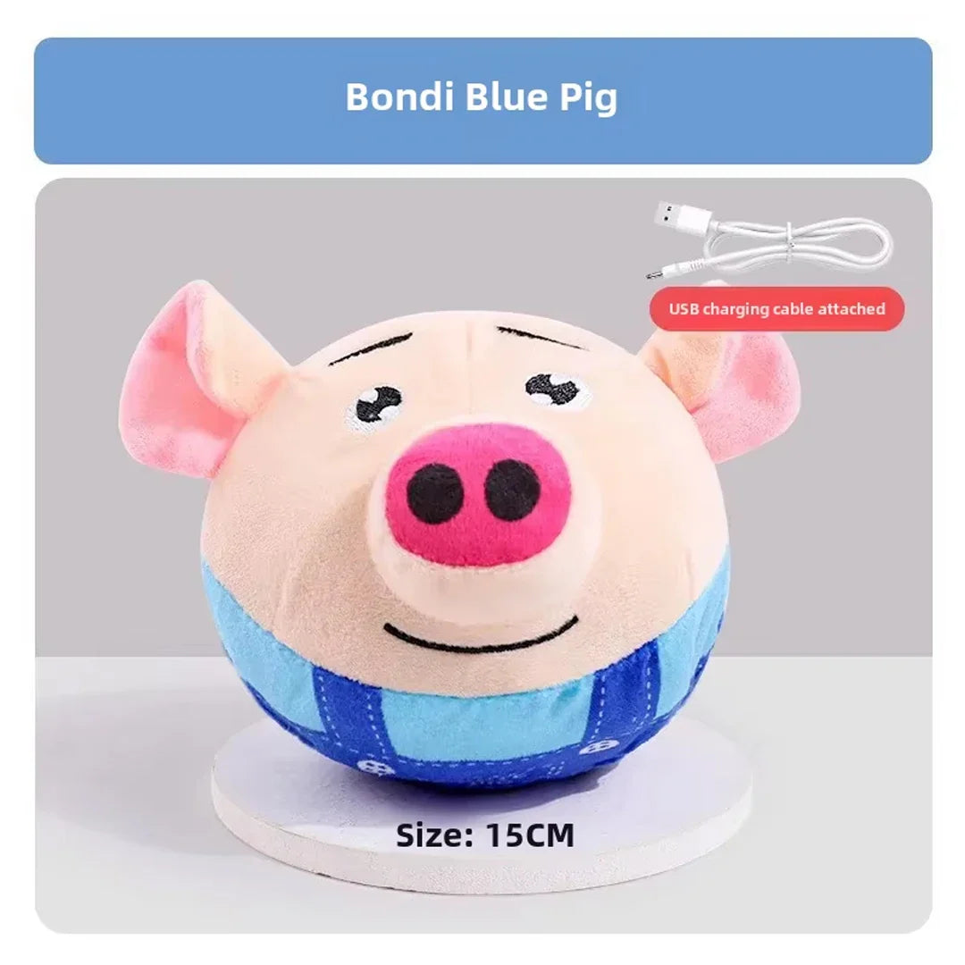Rechargeable Jumping Plush Piggy Ball Dog Toy - view 9