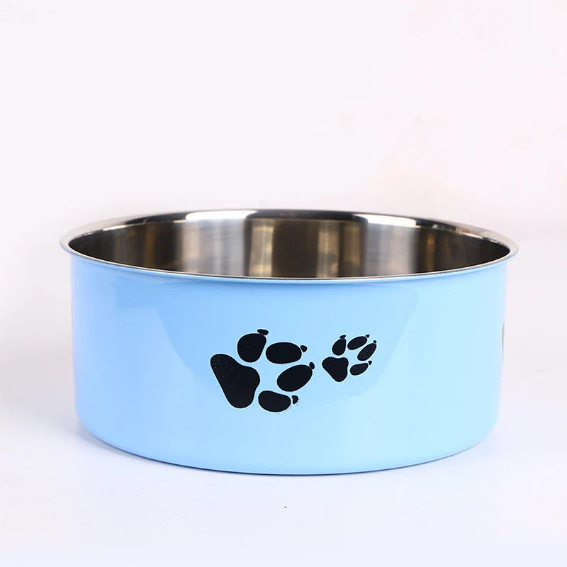 Cartoon Print Stainless Steel Pet Bowl for Dogs and Cats - view 5