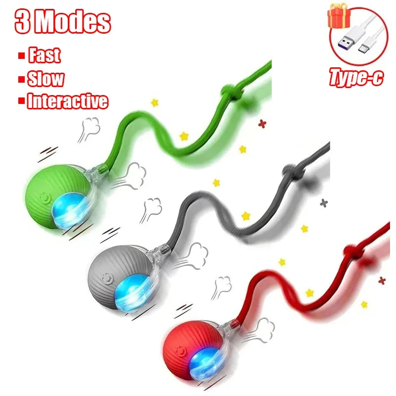 Automatic Rolling Ball Cat Toy with Tail, 1-3 Pack - view 11