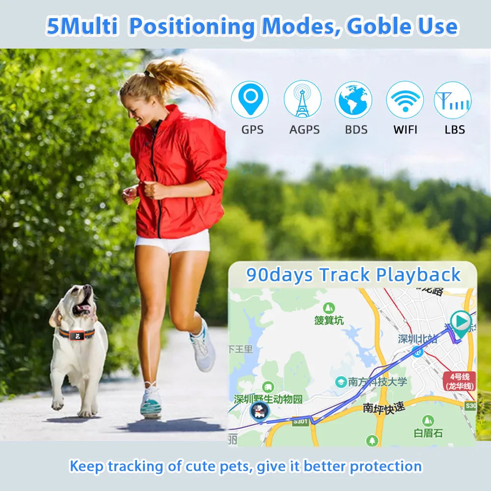 4G Smart Dog Collar Holder GPS Tracker for pet Waterproof Free SIM Cat Tracking Device Pet Locator with Find My for iOS Android