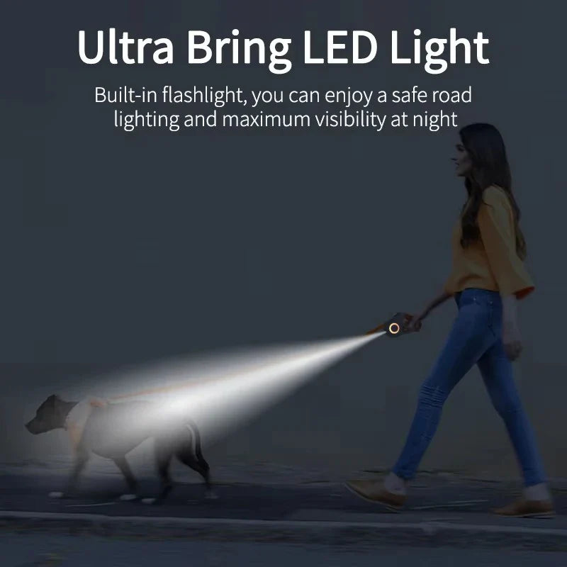 5m Retractable Dog Leash with LED Flashlight - view 2
