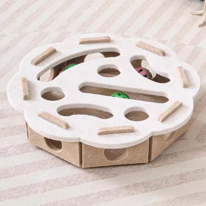 Felt Maze Puzzle Box Cat Toy with Bell Balls - view 7