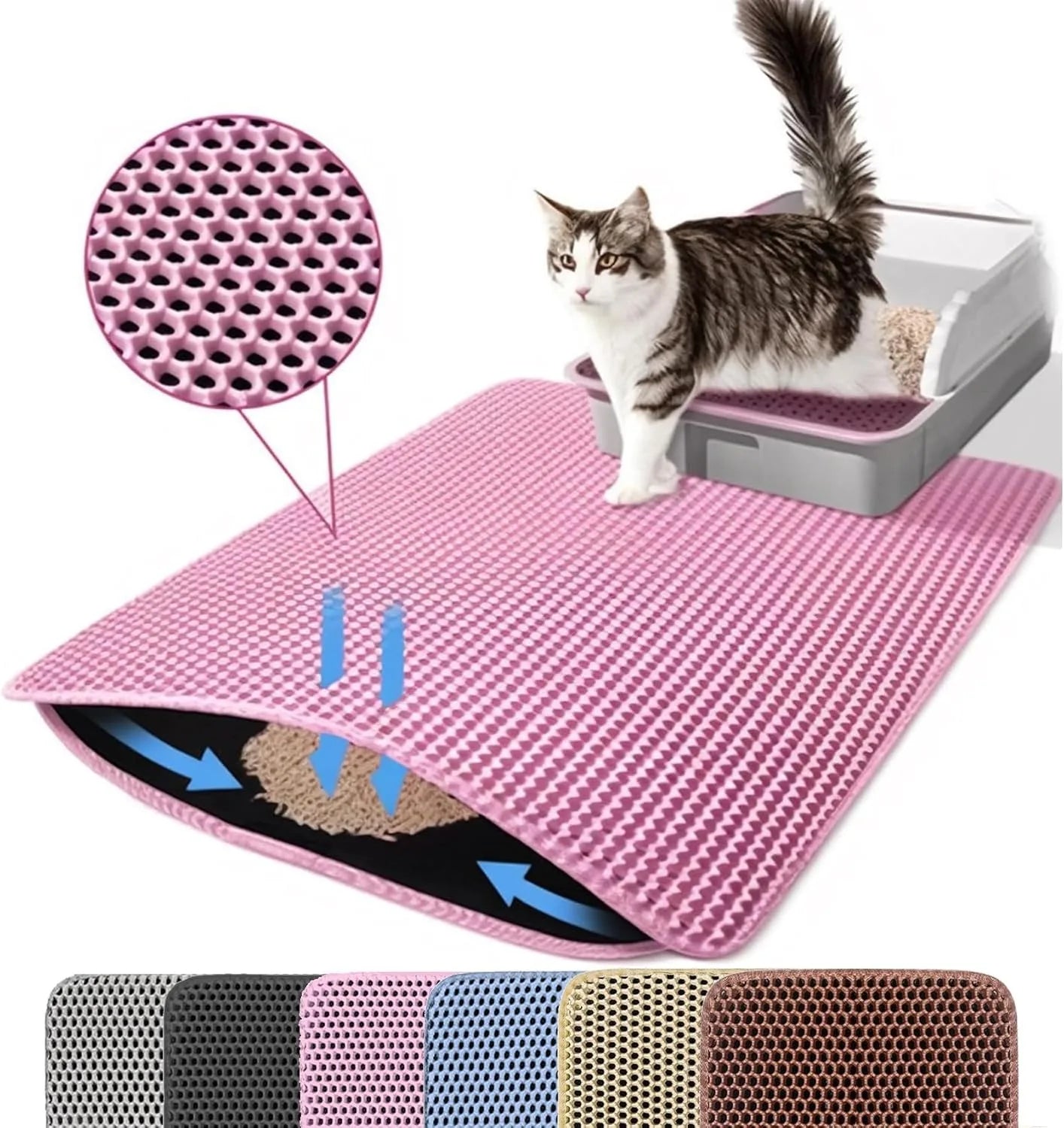 Double-Layer Waterproof Cat Litter Mat, Large