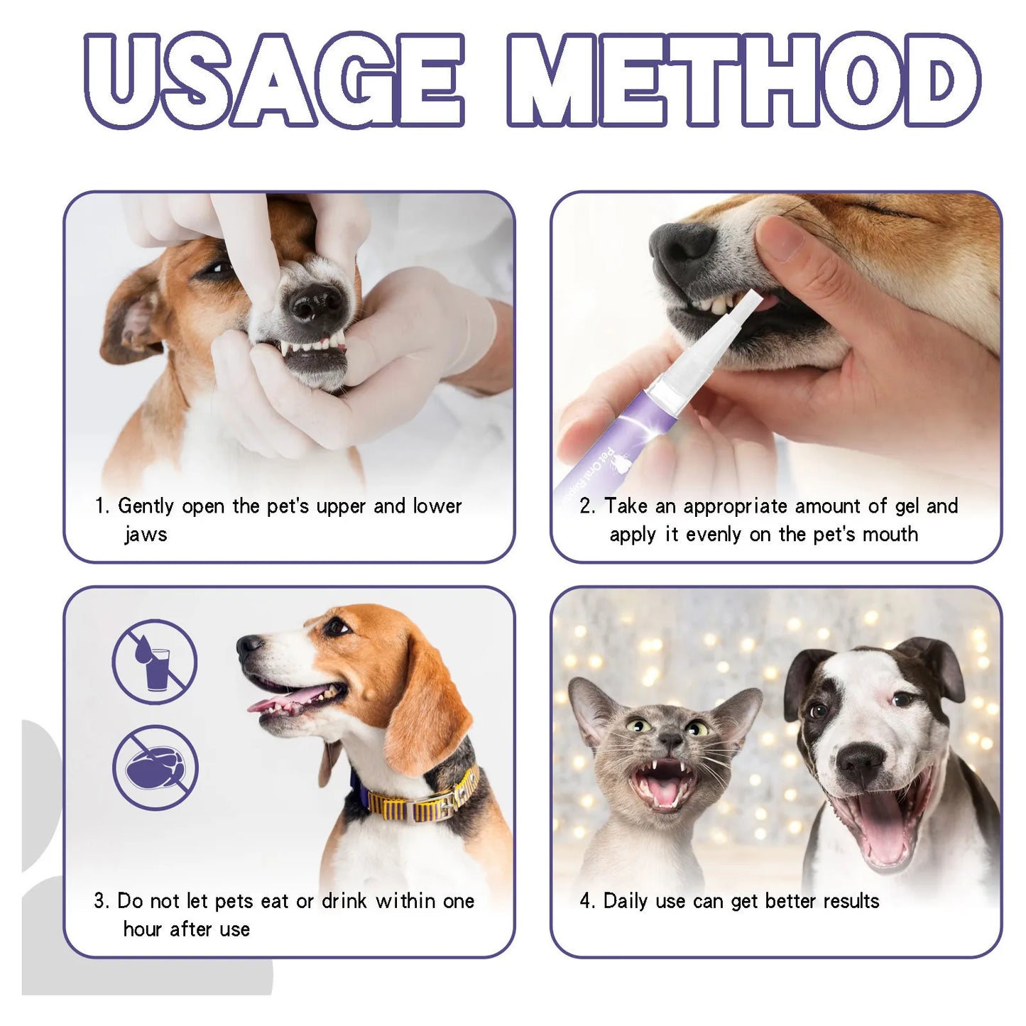 3ml Pet Doge Oral Gel Cleaning Dog Cat Teeth Bad Breath For Tartar No Need To Brush Teeth Pet Breath Freshener Gel Care Cleaner