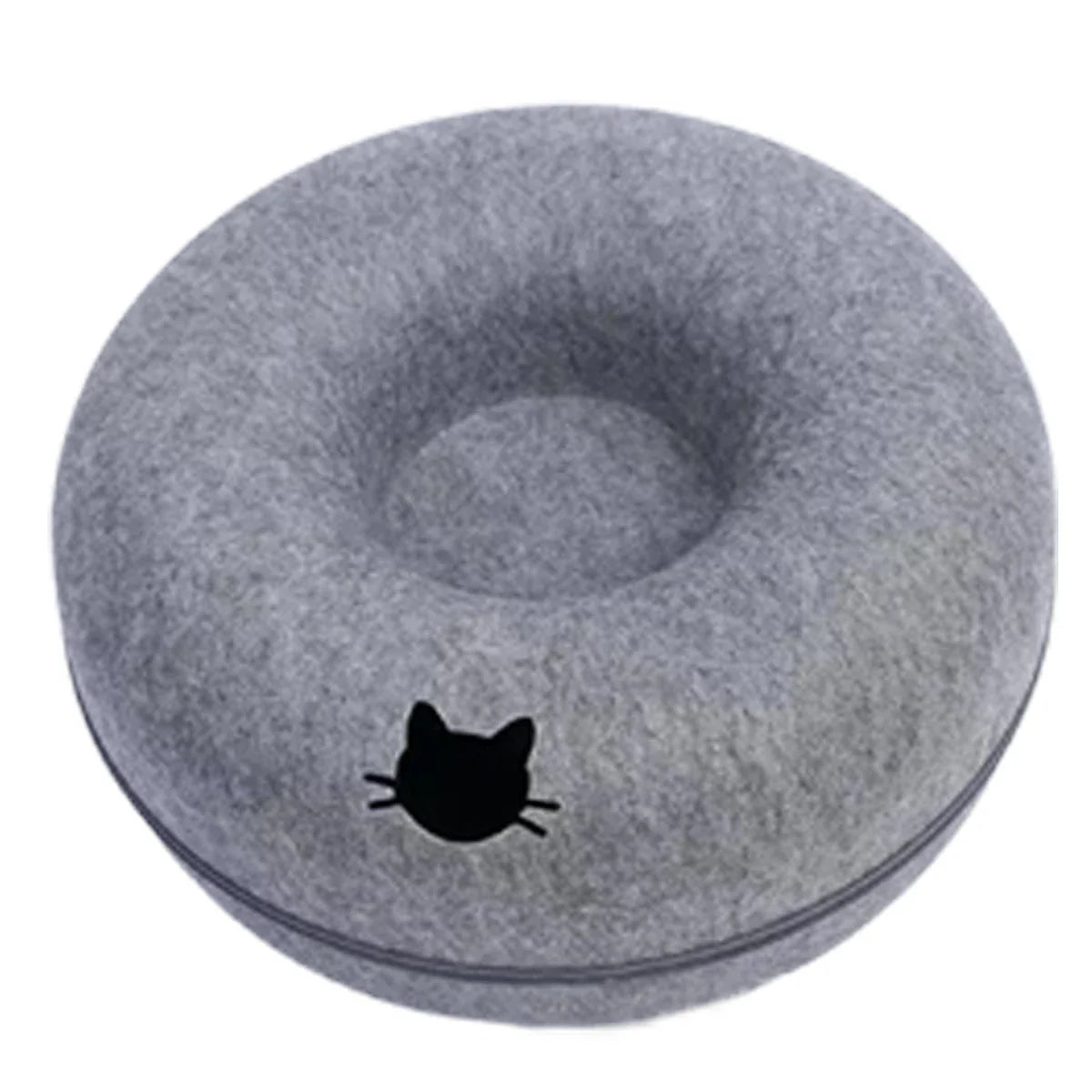 2-in-1 Felt Donut Cave Bed and Tunnel for Cats - view 8