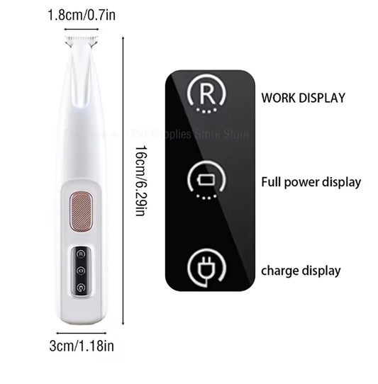 Portable Dog Paw Trimmer with Led Light - Pets Nail Grinder Shaver Clipper - Rechargeable Cordless Nail Grooming Tools for Cats