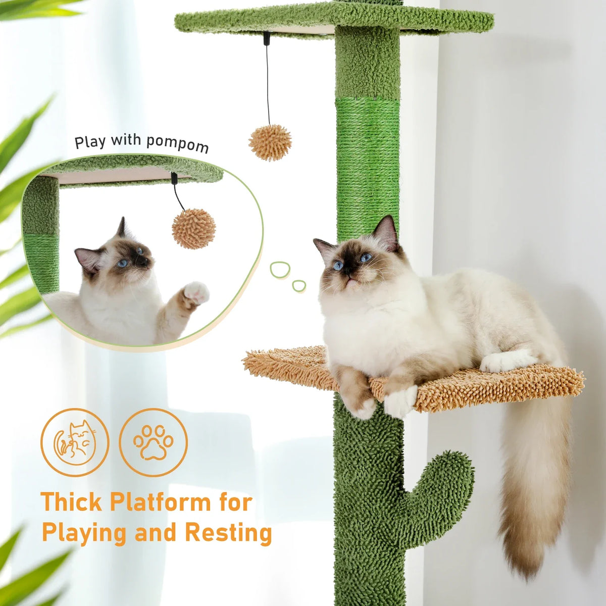 5-Tier Cactus Cat Tree, Floor to Ceiling - view 5
