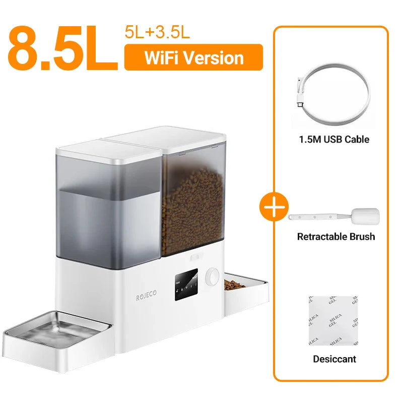 ROJECO 8.5L Wi-Fi Automatic Dog Feeder and Water Dispenser - view 7