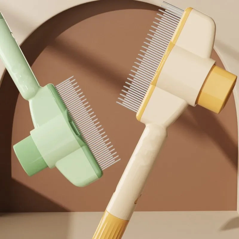 Self-Cleaning Pet Grooming Brush, One-Button Release