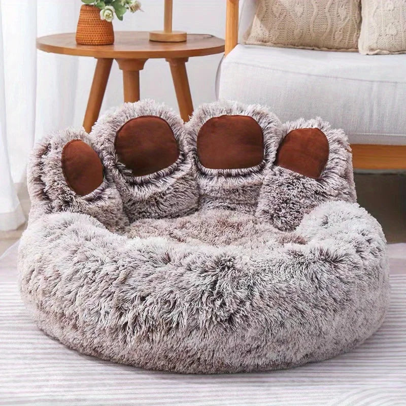 Bear Paw Shaped Cozy Dog Bed