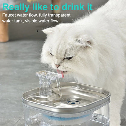 Wireless charging cat water dispenser intelligent induction automatic circulation dog pet stainless steel