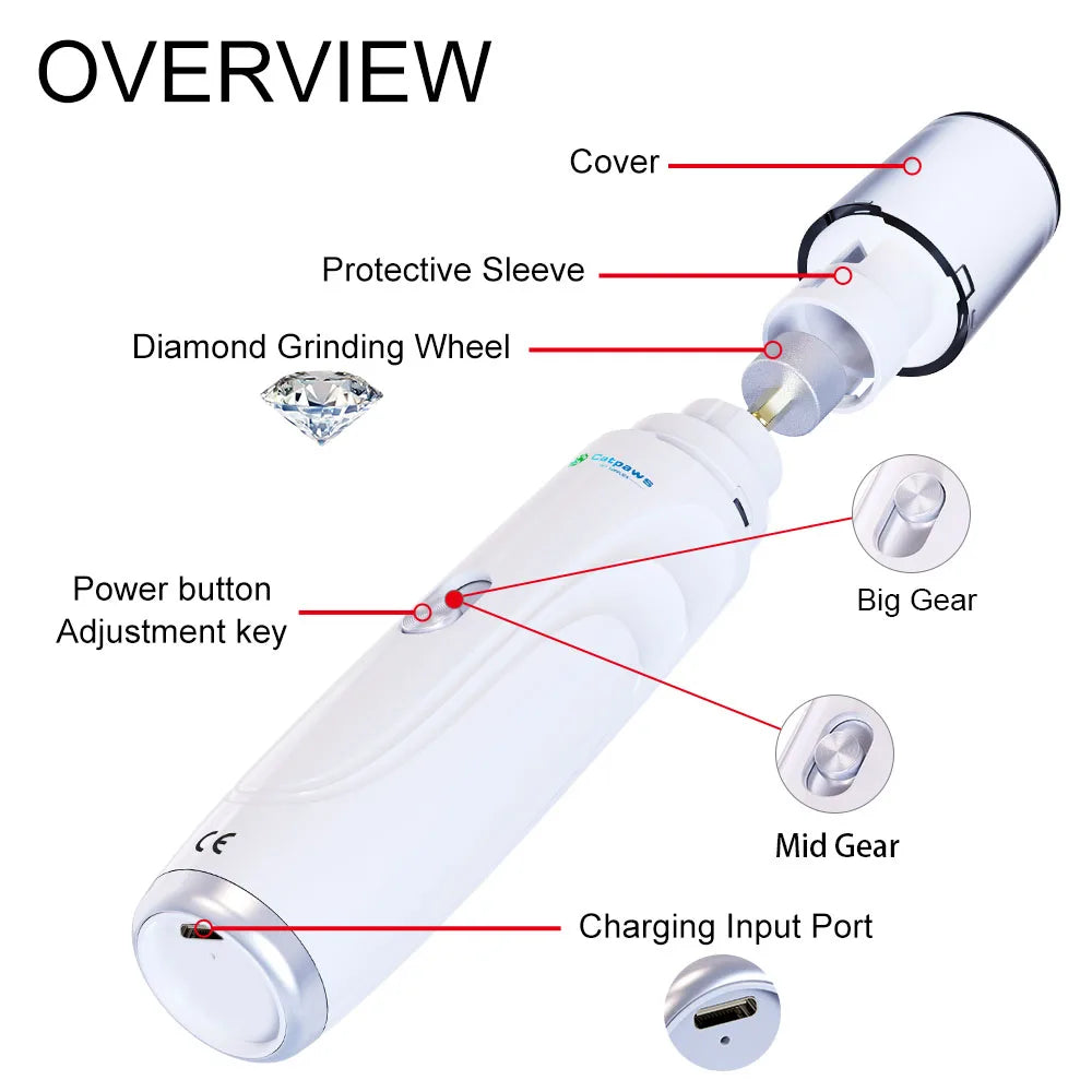 USB Rechargeable Electric Pet Nail Grinder