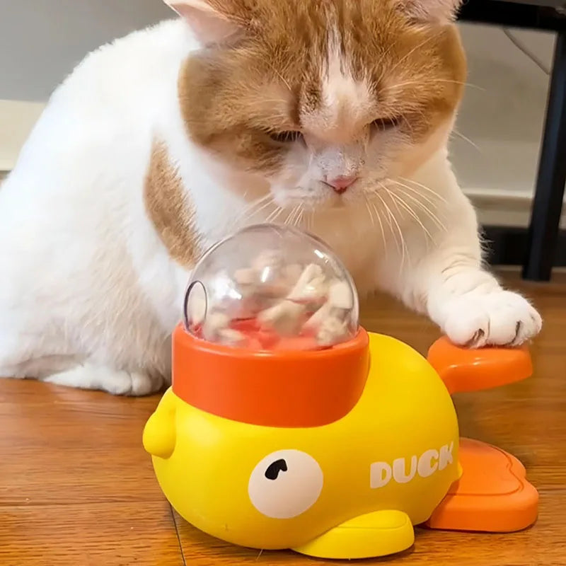 Yellow Duck Treat Puzzle Feeder Toy for Dogs and Cats - view 2