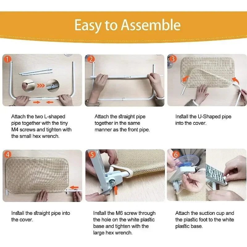 Cordless Cat Hammock for Sunbathing Hanging Cat Bed Summer Suction Cup Glass Mounted Foldable Breathable Cat Bed Frame Supplies